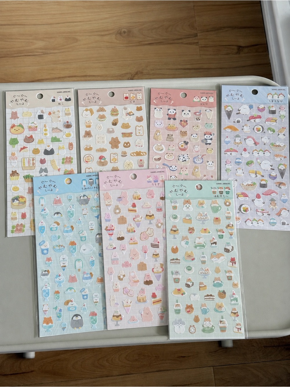 Kawaii Assorted Animal & Food Stickers - Pastel Sheets- Made in Japan